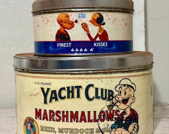 Vintage Inspired Nautical Valentine Tin Set – Decorative Metal Sweethearts Tins – Rusted or Polished – Coastal Farmhouse Decor