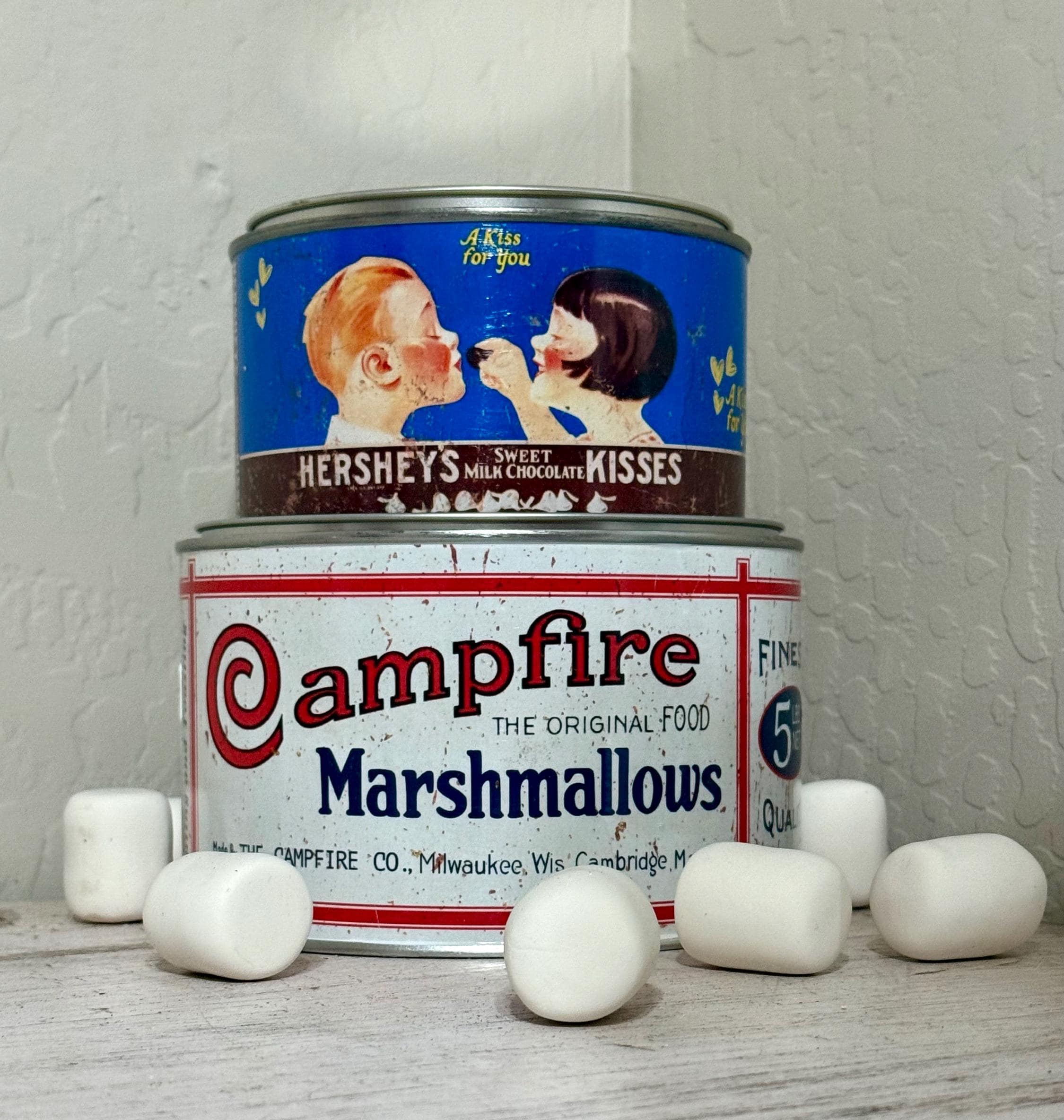 スーパーレア 20s ティン缶 Campfires Marshmallow スーパーレア 20s アンティーク缶 Campfires Marshmallow - メルカリ