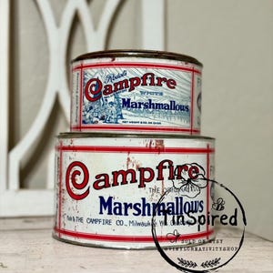 スーパーレア 20s ティン缶 Campfires Marshmallow Campfire Marshmallow Tin - Etsy