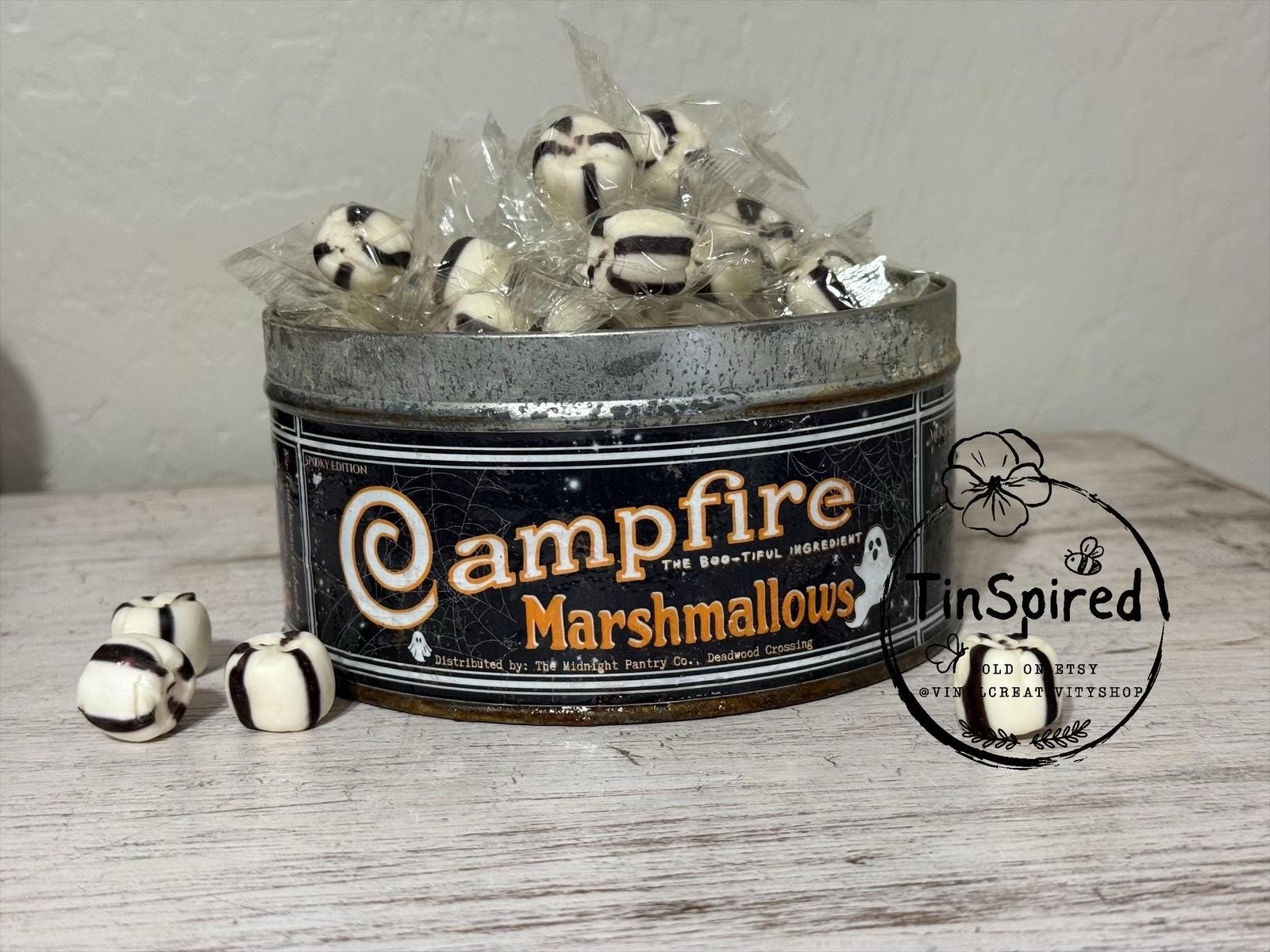 スーパーレア 20s ティン缶 Campfires Marshmallow Campfire Marshmallow Replica Tin - Etsy