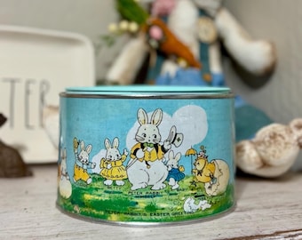 Handmade Vintage inspired Peter Rabbit Easter Decorative  Large Tin