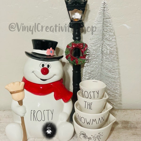 Christmas Frosty Snowman measuring cup decals