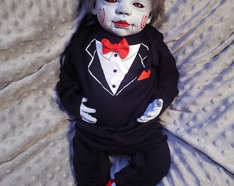 Boneca bebê renascida Billy, kit Steven RealBorn ~ Boneca bebê renascida alternativa realista ~ Fantoche de terror OOAK realista, palhaço assustador pintado à mão
