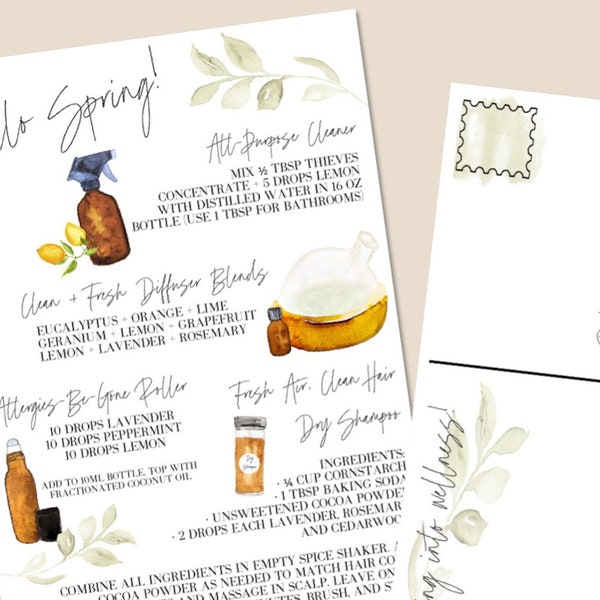 PRINTABLE YOUNG LIVING Fall Watercolor Postcard, Essential Oil Postcard ...