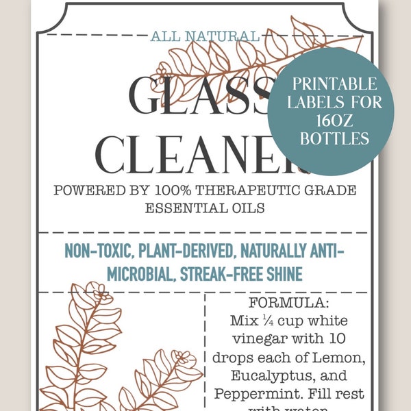 Glass Cleaner Label - Etsy