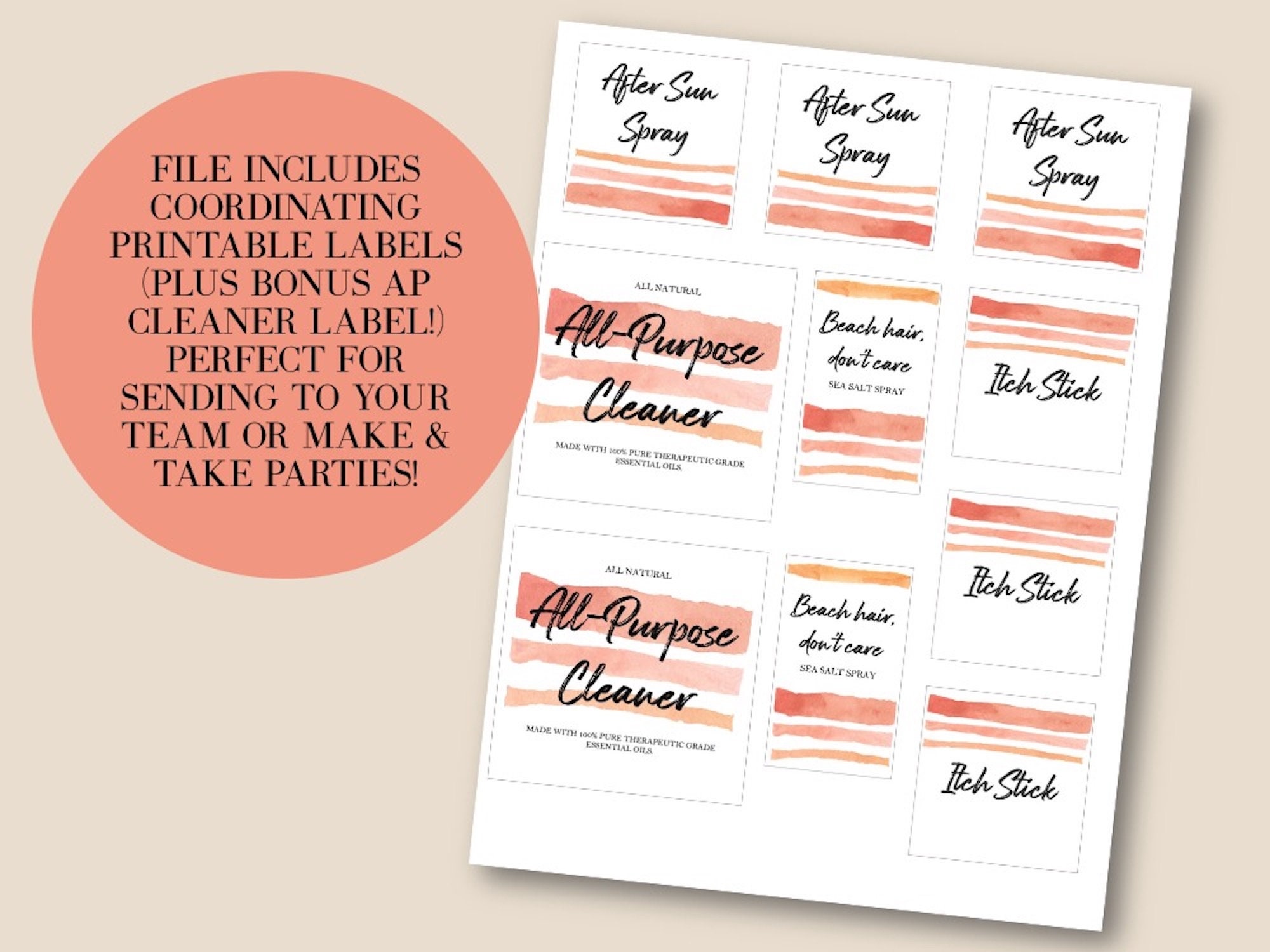 PRINTABLE DOTERRA Summer Watercolor Postcard Essential Oil | Etsy