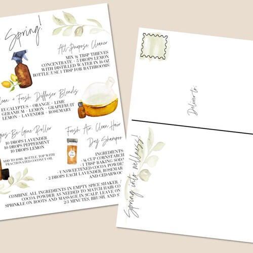 PRINTABLE YOUNG LIVING Fall Watercolor Postcard Essential Oil - Etsy