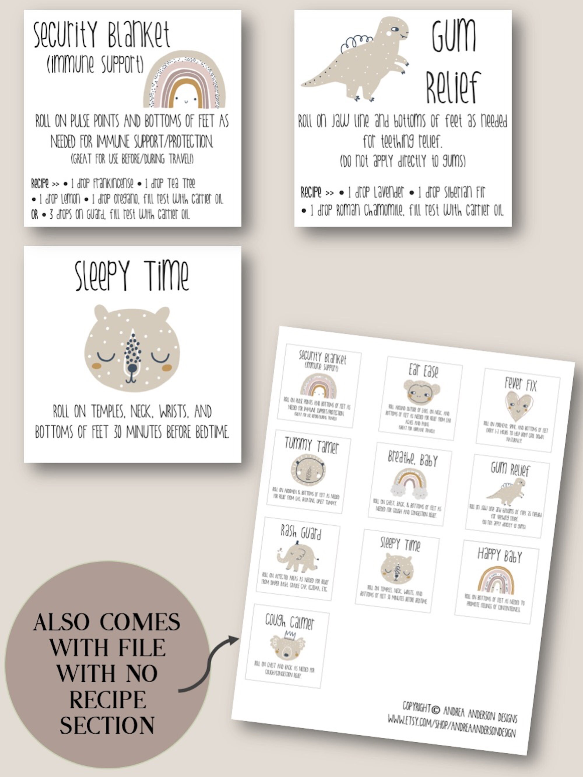 DOTERRA Baby Blends PRINTABLE Roller Bottle Labels, Doterra Label ...