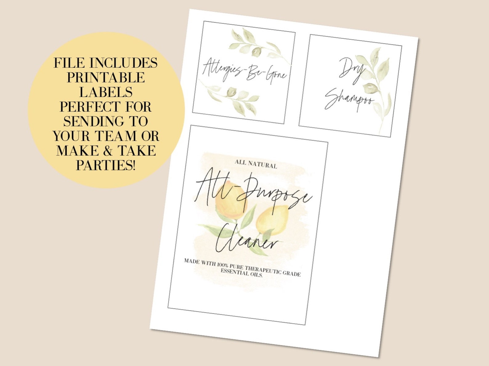 PRINTABLE DOTERRA Spring Watercolor Postcard, Essential Oil Postcard ...