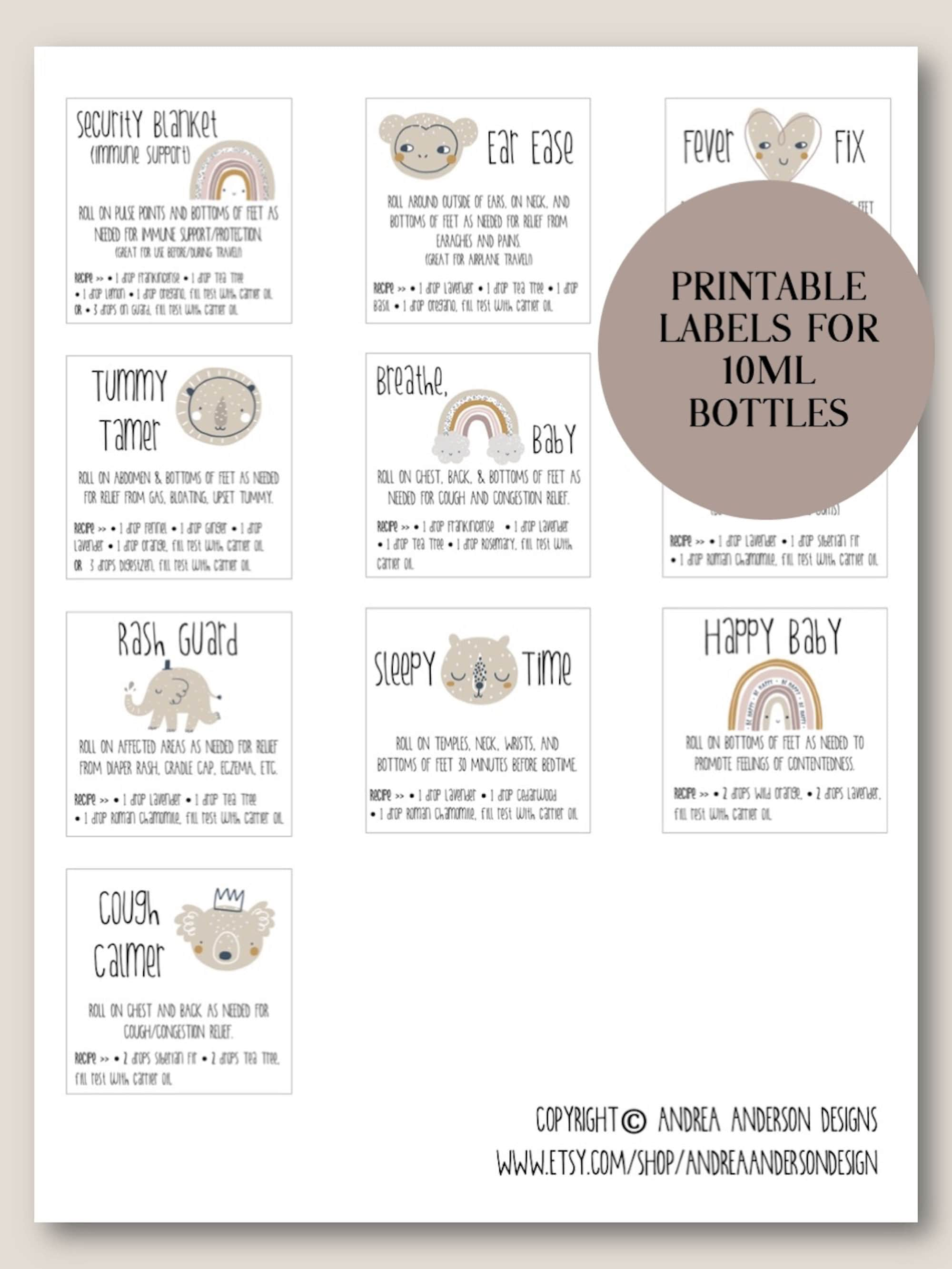 DOTERRA Baby Roller Bottle Labels Doterra - Etsy