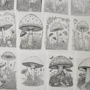 Mushroom Coloring Pages, Printable, PDF