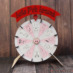 Sexy Fun Wheel, Foreplay Spinner, Ruota dei Preliminari, File Tagliato al Laser, SVG