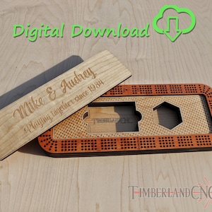 Planche de cribbage, avec rangement, SVG, fichier de découpe laser