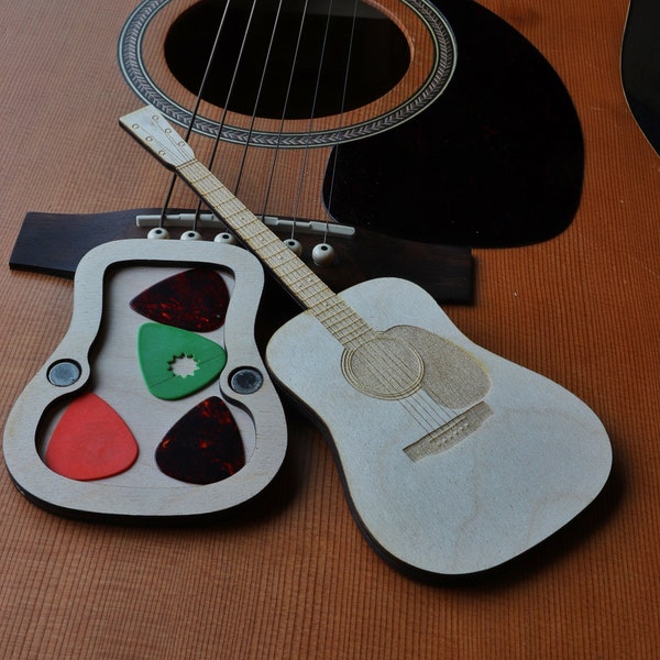 Guitar Pick Holder, Acoustic, SVG, Laser Cutting File