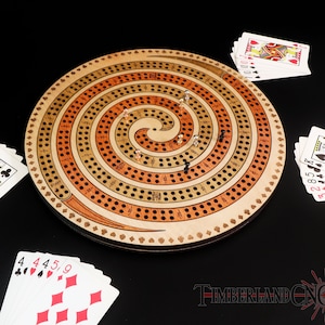 Double Spiral, 4-Track Cribbage Pattern, SVG, Laser/CNC Cutting File