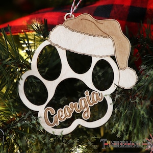 Ornament pootafdruk, kerstmuts, SVG, lasersnijbestand