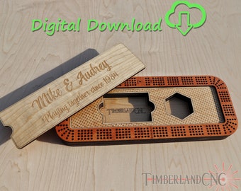 Cribbage Board, With Storage, SVG, Laser Cutting File