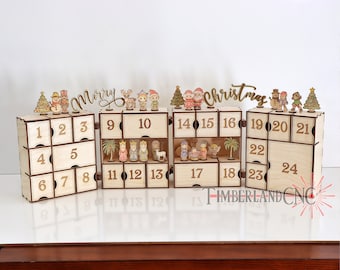 Christmas Countdown Advent Calendar, SVG, Laser Cutting File