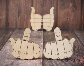 Automatic Middle Finger, Flip Off, Thumbs Up, SVG, Laser Cutting File, Glowforge Project