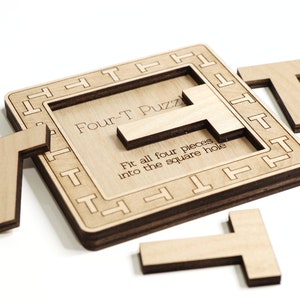 Puzzle Four-T, Jigsaw, SVG, File di taglio laser