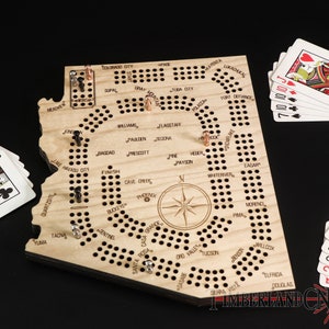 Modèle de cribbage de l'Arizona, fichier de découpe Laser/CNC, SVG