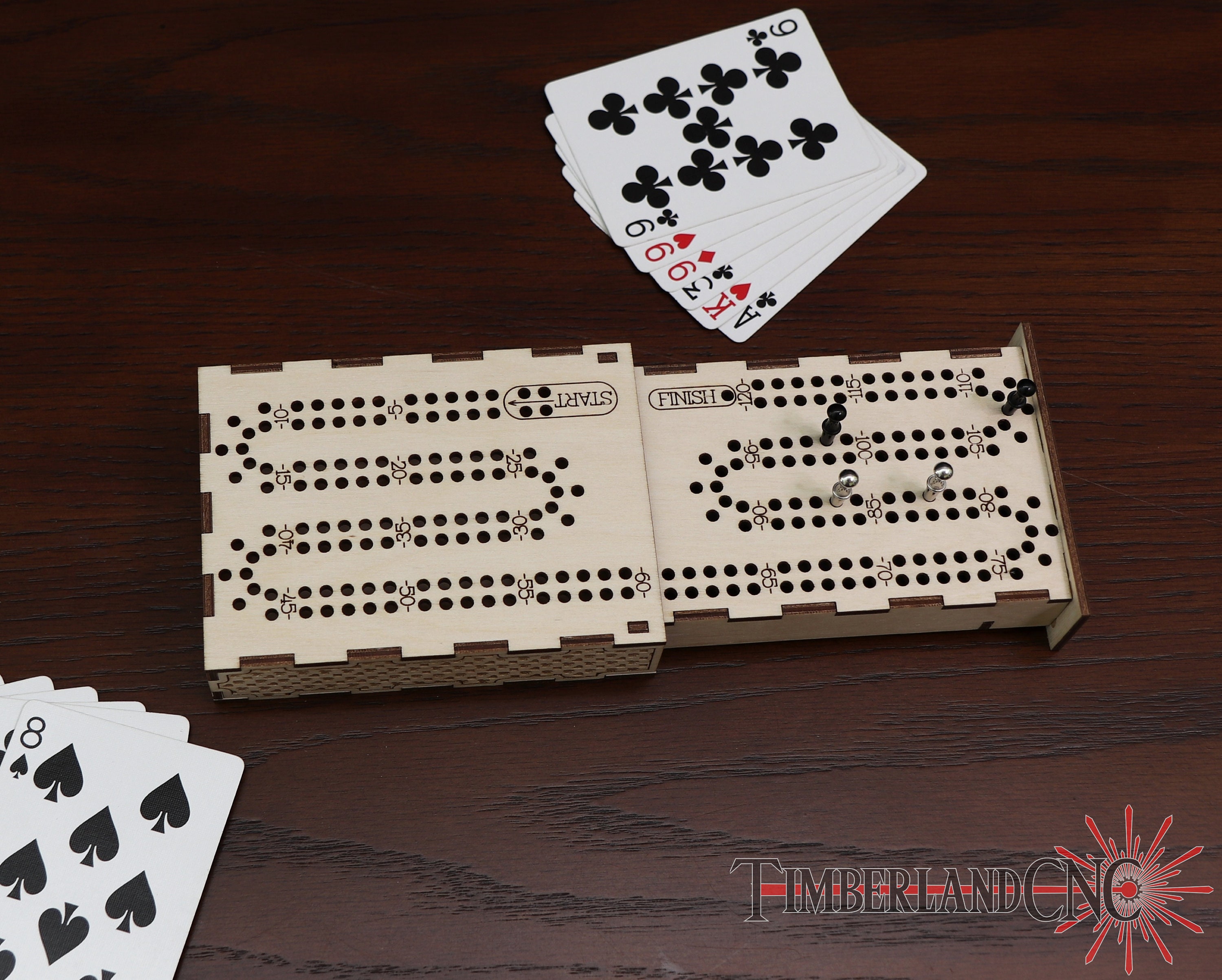 Planche à cribbage de voyage, avec rangement, coulissant, SVG, fichier de découpe laser