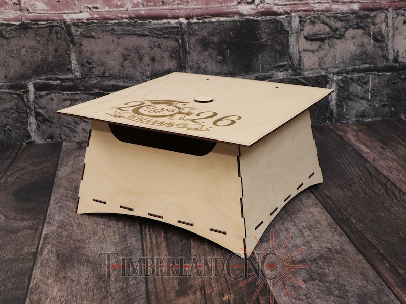Graduation Box Dxf Graduation Cap Gift Box, Keepsake Box, With Hinged Lid, SVG, Laser ...