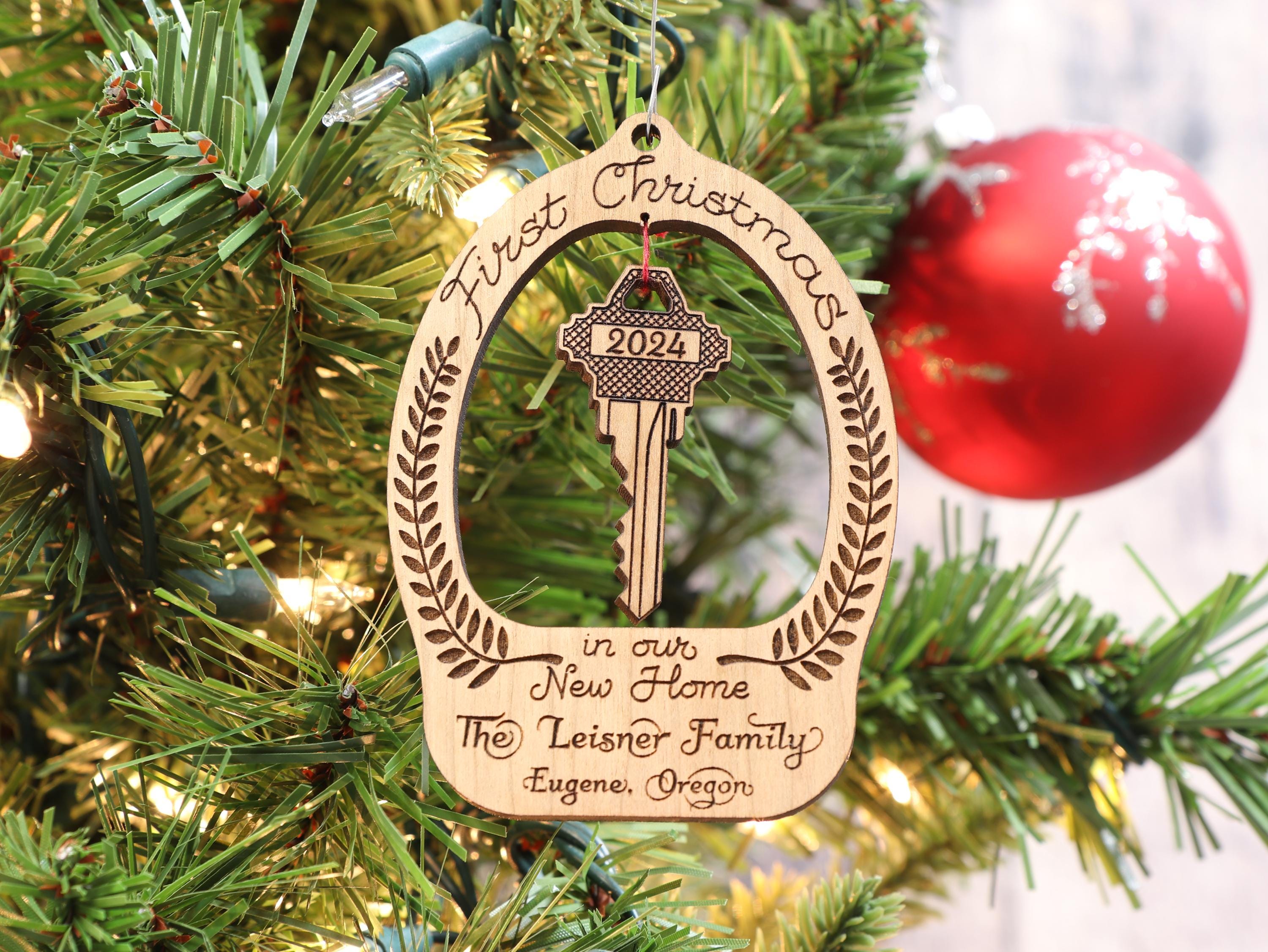 First Christmas Ornament, New Home, Key, SVG, Laser Cutting File, Glowforge