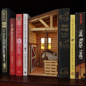 Horse Barn Book Nook, DIY Kit, Bookshelf Insert