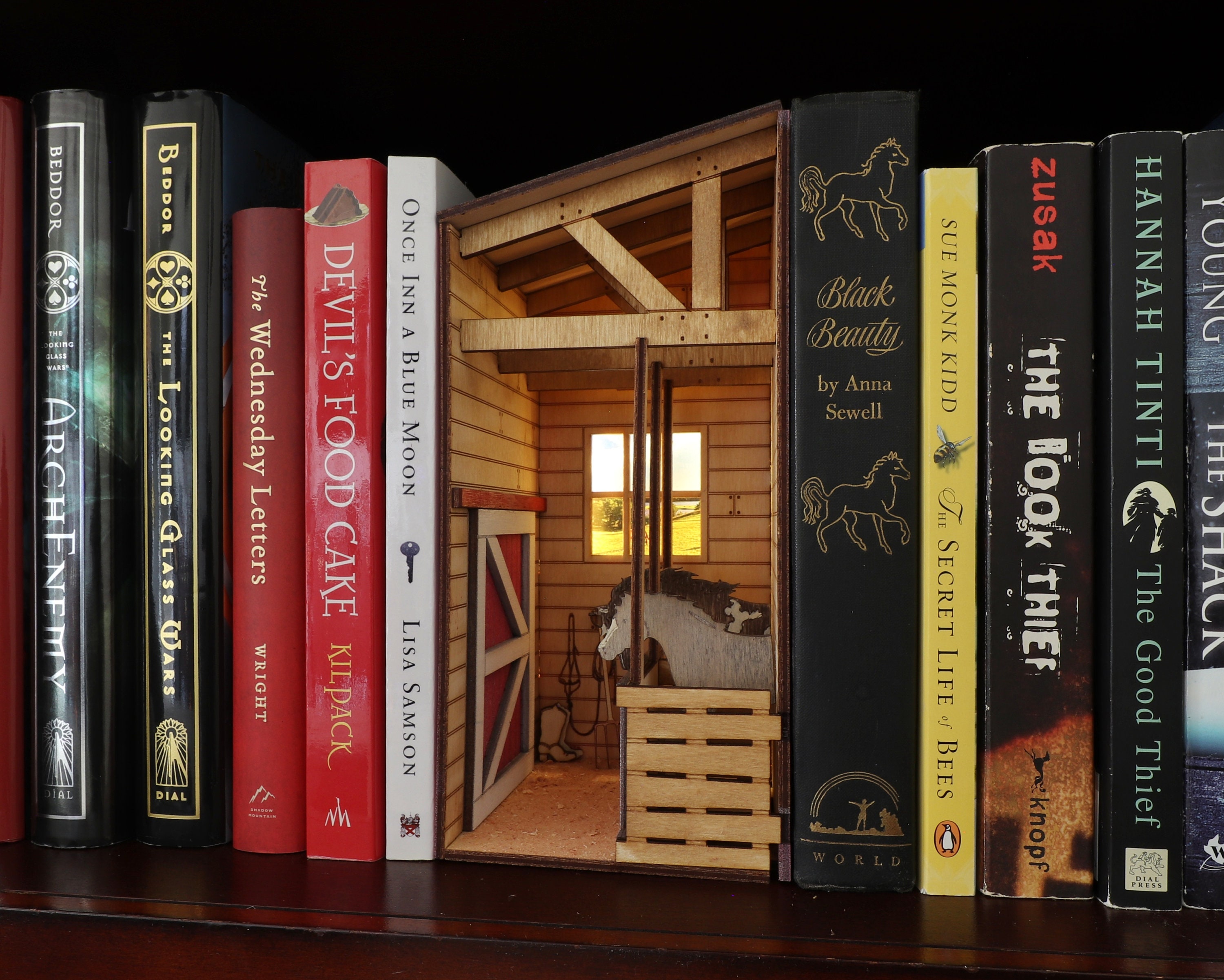 Horse Barn Book Nook, DIY Kit, Bookshelf Insert 