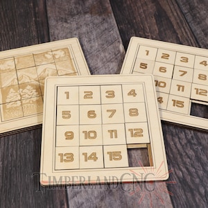 Puzzle scorrevole 15, SVG, file di taglio laser
