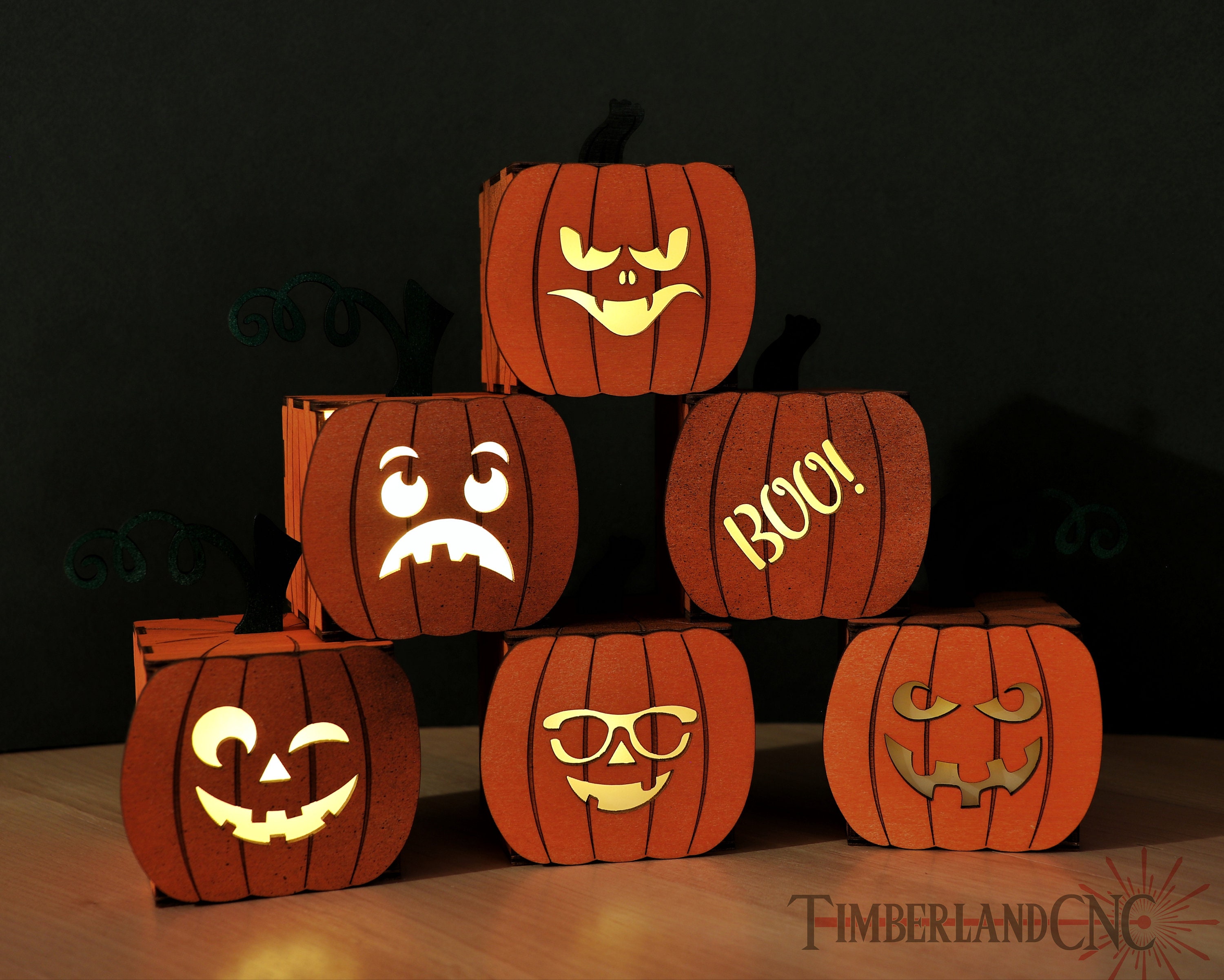 Pumpkin / Jack-o'-lantern Candy Box, Laser Cutting File. Halloween