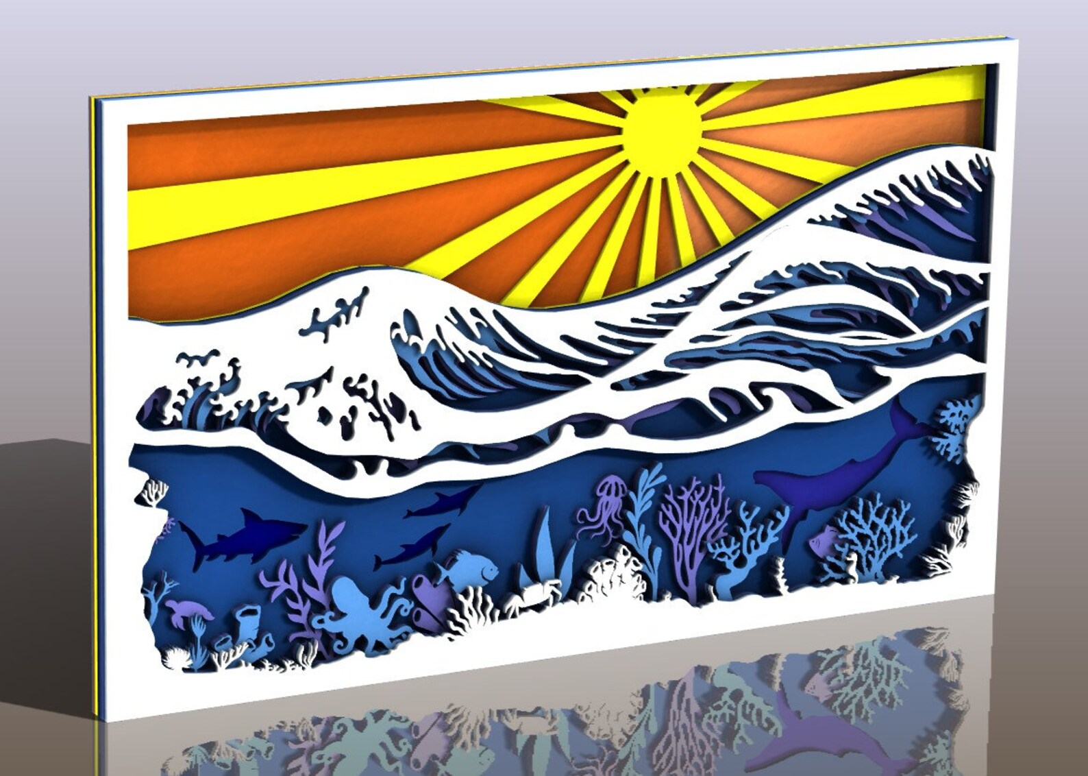 Ocean Scene Undersea Layered SVG Cutting File Etsy