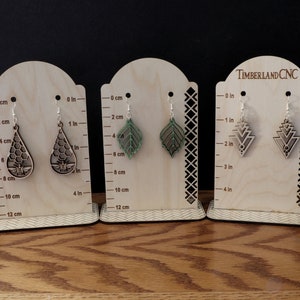 Présentoir de boucles d'oreilles / support photo, mesure en pouces et métrique, SVG, fichier de découpe laser