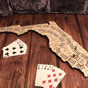 Modèle de cribbage de Floride, fichier de découpe SVG, laser/CNC