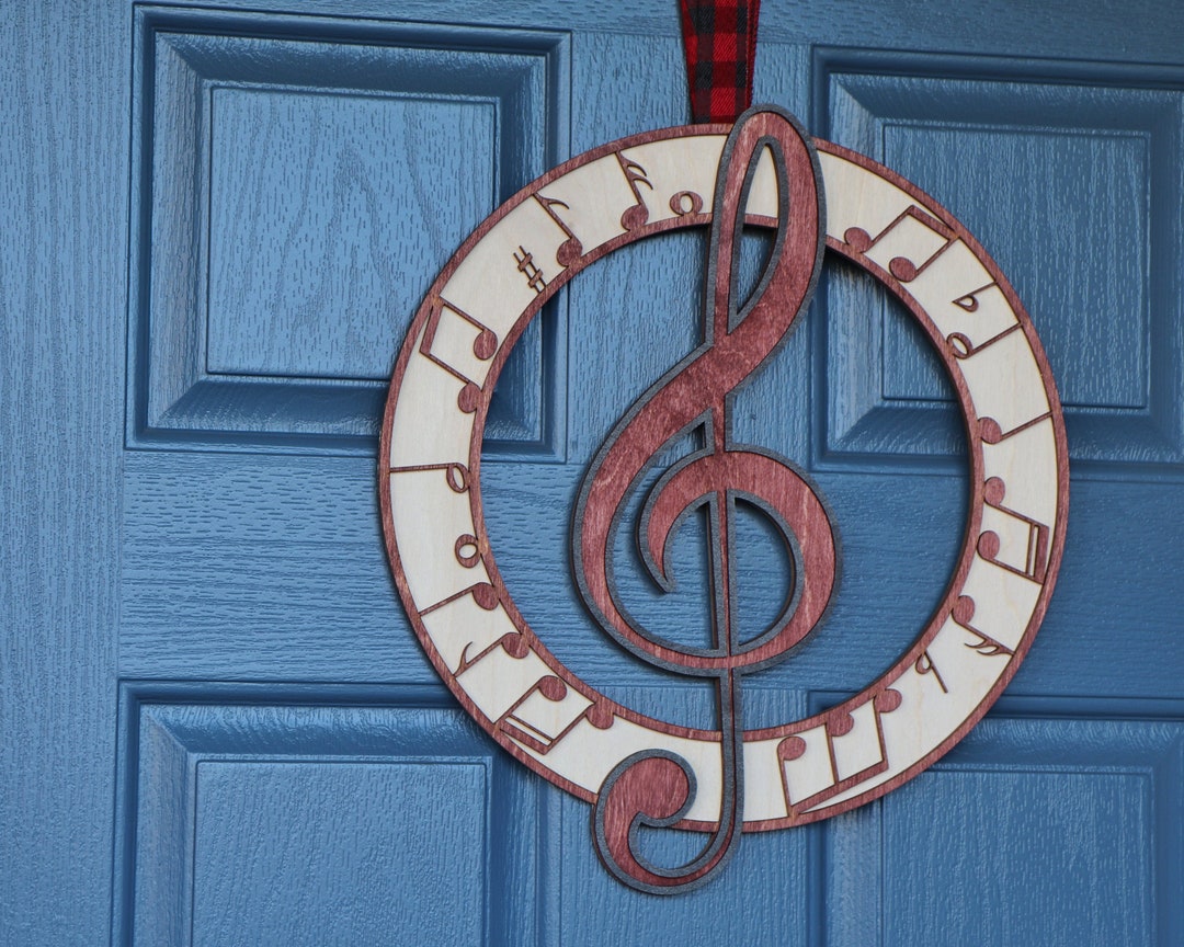 Treble Clef Wreath-svg-laser Cutting File - Etsy