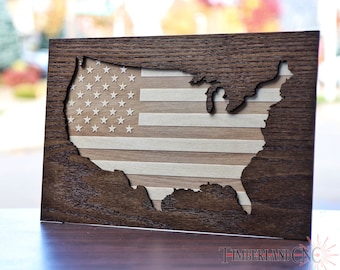 USA Umriss Flagge, SVG, Glowforge, Lasercutting-Datei
