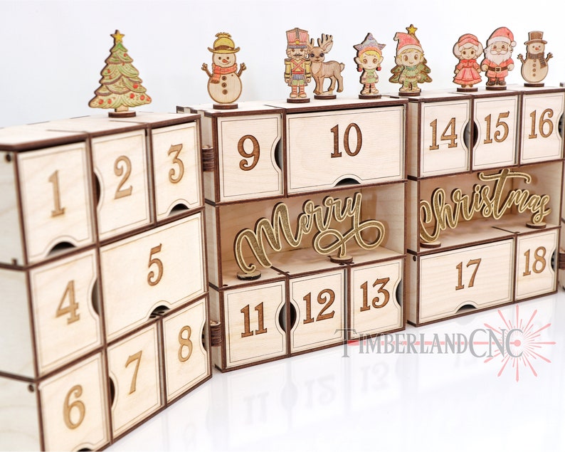 Christmas Countdown Advent Calendar, SVG, Laser Cutting File - Etsy