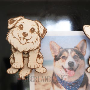 Vagga hundmagneter, kylskåpsmagnet, set med 10 hundar, SVG, laserskärningsfil bild 8