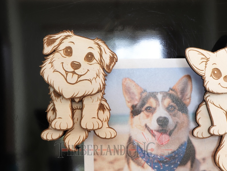 Vagga hundmagneter, kylskåpsmagnet, set med 10 hundar, SVG, laserskärningsfil bild 8