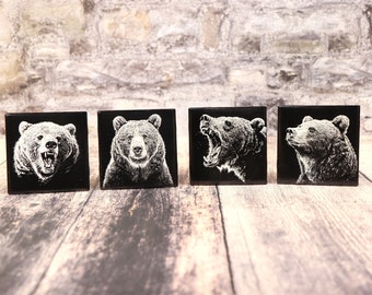 Grizzly Bear, Grayscale Images for Laser Engraving, Digital Download
