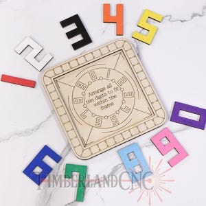 Ten Digit Puzzle, Jigsaw, SVG, Laser Cutting File