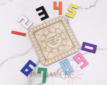Ten Digit Puzzle, Jigsaw, SVG, Laser Cutting File