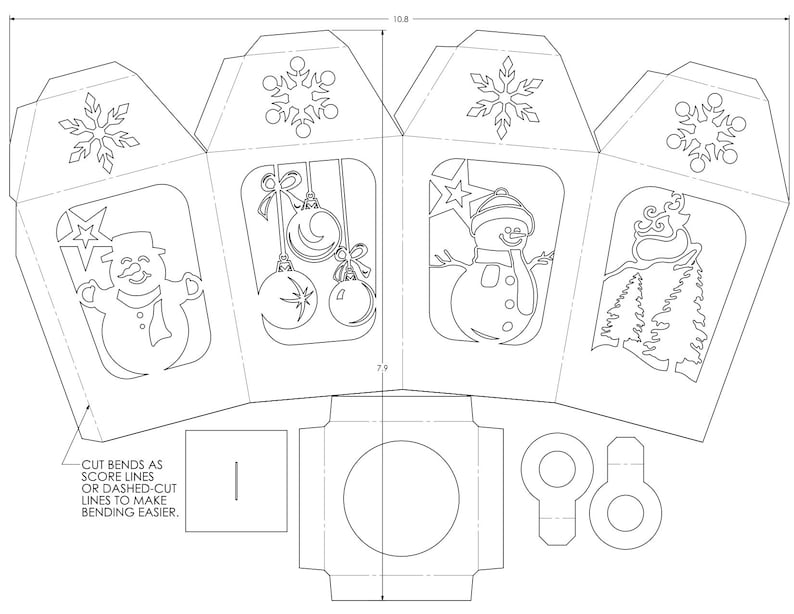 Download Christmas Paper Lantern SVG Paper Lantern DXF Snowman ...