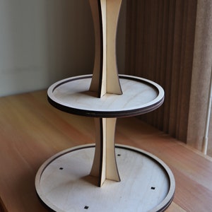 Three Tiered Tray, Round, Digital Download, Glowforge Cut File, Laser Cut File