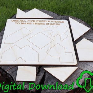 Brain Teaser, Geometric Puzzle, Laser Cut File, Digital Download