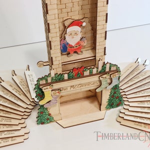 Papai Noel na Chaminé, Calendário de Contagem Regressiva do Advento de Natal, SVG, Arquivo de Corte a Laser