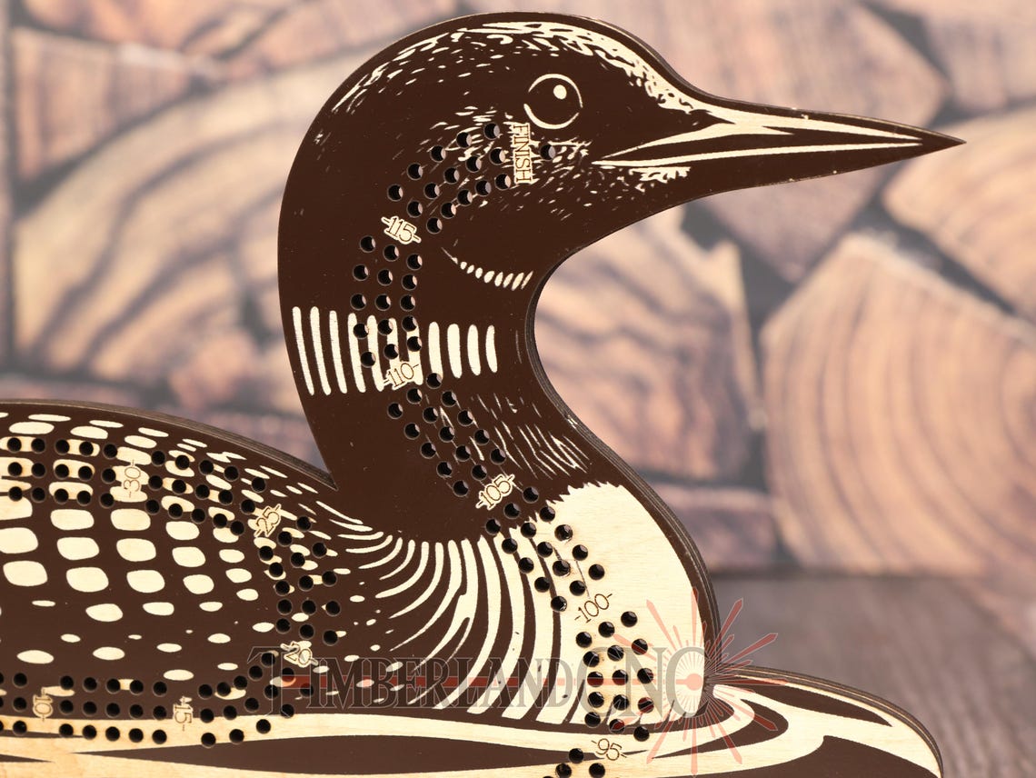 Loon, Common Loon, Diver, Cribbage Pattern, SVG, Laser Cutting File ...
