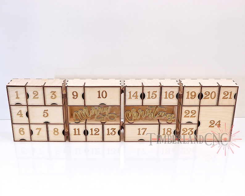 Christmas Countdown Advent Calendar, SVG, Laser Cutting File - Etsy