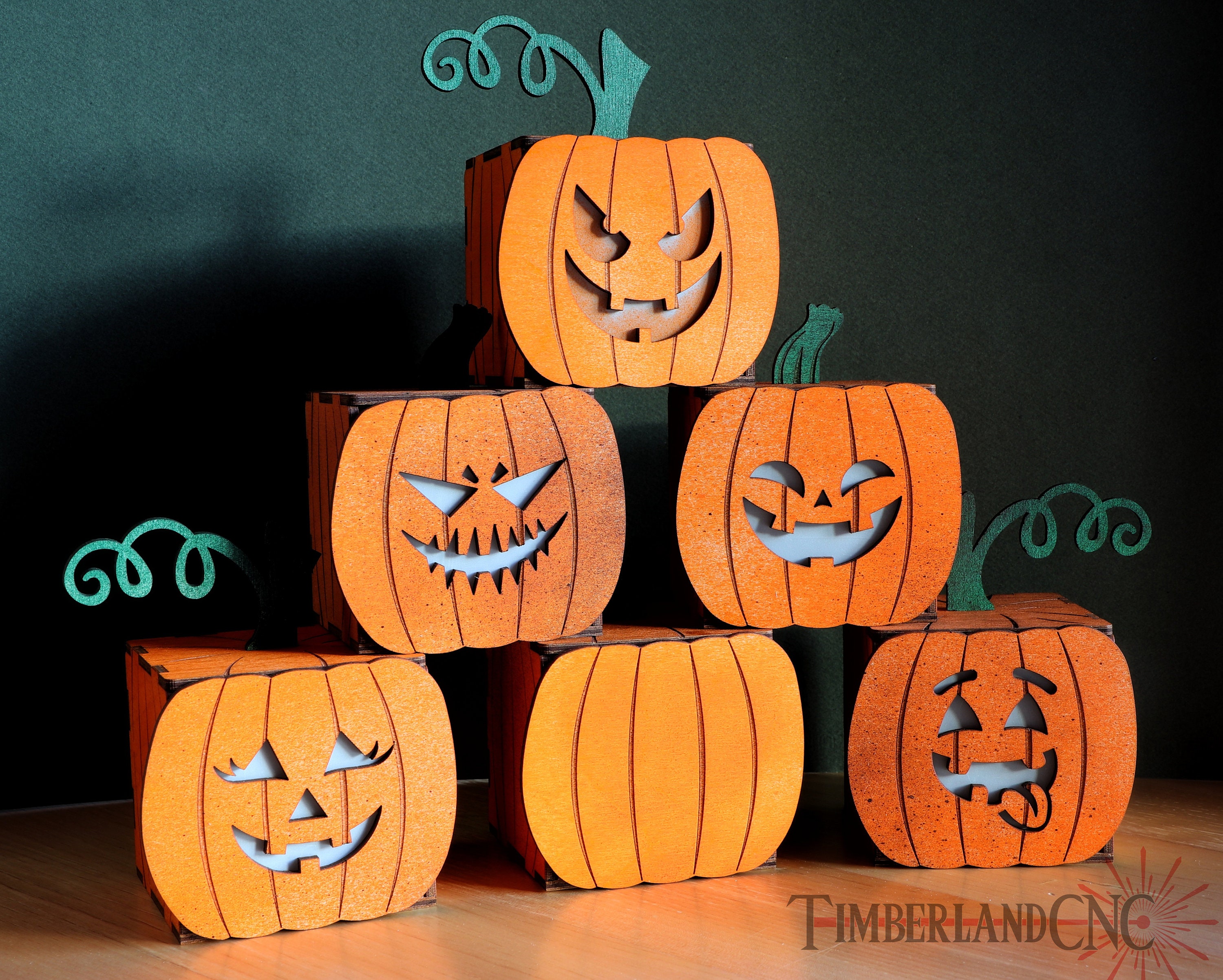 Pumpkin / Jack-o'-lantern Candy Box, Laser Cutting File. Halloween